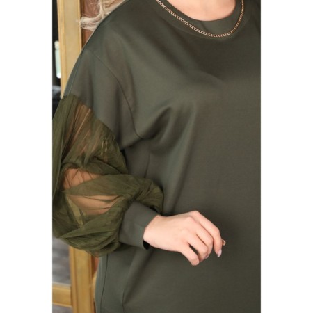 Women's dress, size 62, khaki color-12