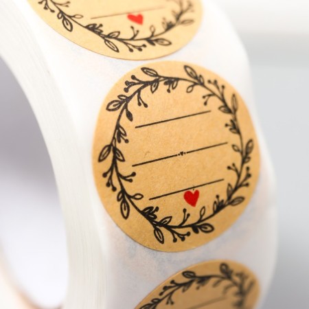 Stick Paper "Vetka and heart" d = 2.5 cm 500 pcs in a roll 3x6.5x6.5 cm-3