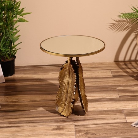 Coffee table 46x46x52 cm, aluminum, glass