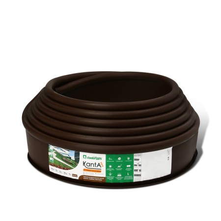 Border tape, 0.15 × 10 m, thickness 2 mm, plastic, brown, kanta-2