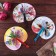 Fan plastic, folding paper-bow "with drawings" mix 13.5x2x1 cm