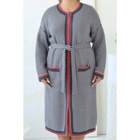 Cardigan female, size 58, gray color-12