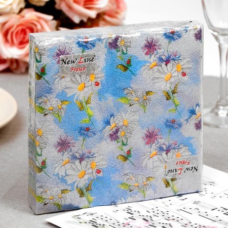 Paper napkins New Line Fresco "Field Flowers", 2 layers, 33*33 cm, 20 pcs.