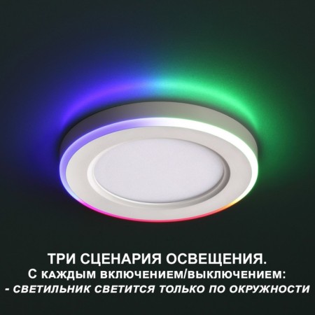Luminer built -in LED NovOCH. Span, 18W, LED, 30x225x225 mm, white color-3