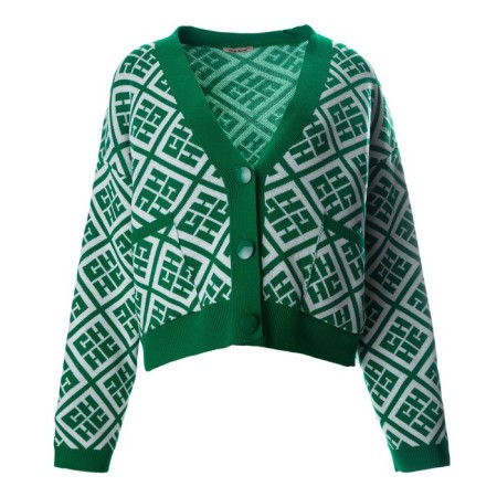 Cardigan female, dark green color, one size (42-46)-7