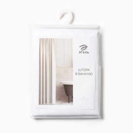 The curtain in the bathroom Ethel in strip is white, 180*200 cm, 80g/m2, 100% p/e-6