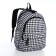 Set a youth backpack from textiles, a shoper bag, white/black color