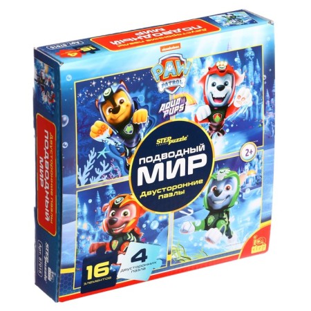 Mosaic "Puppy Patrol. Undersea world. Bilateral puzzles "(IQ STEP), nickelodion, 16 elements-1