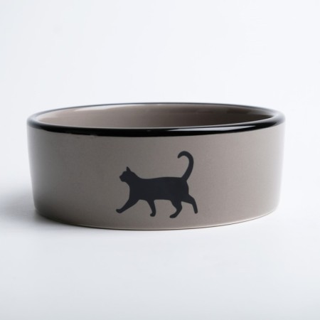 Ceramic bowl "trace with a cat" 300 ml 12.5 x 4.5 cm, black-gray-3