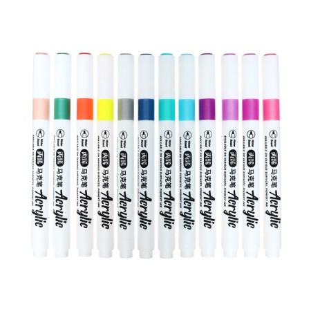 Acrylic markers set 24 colors, a round tip, for any surface