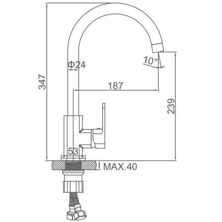 ACCOONA A4522F kitchen mixer, 1-crap, silumin, 35 mm cartridge, black-5