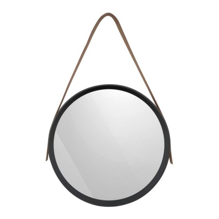 Wall mirror on the Manhattan belt, D = 395 mm, black color