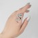 The ring "snake" curved, black and white color in silver, dimensionless