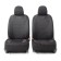 Alcantara Autorekhli Alcantara with a contrasting prostrate, 5 mm foam, 3D, 15 objects, 5 head restraints, 2 pockets, 4 lightning, 4 end valves, Airbag black-gray gray