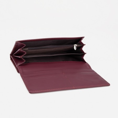 Women's wallet on magnets, burgundy color-3