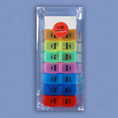 Airovenian is an organizer "Week", with a tabletop, removable cells, morning/evening, 20 × 7.5 × 2.5 cm, 7 containers of 2 sections, multi -colored-5