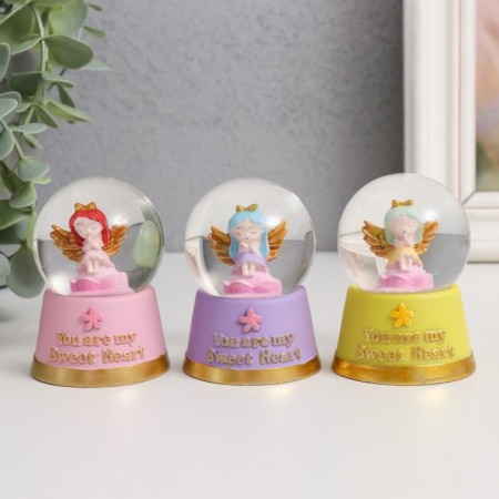 Souvenir Polystone Water Ball Light "Cute Angel" MIX 4x4x6.7 cm
