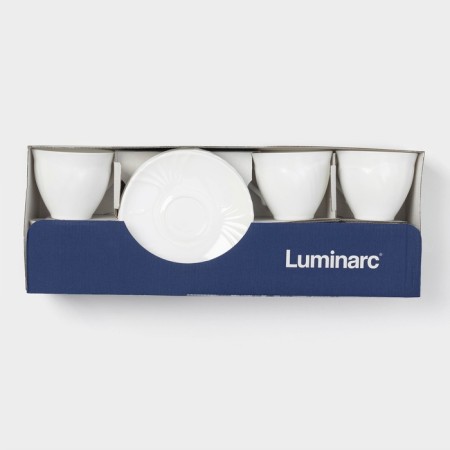 Tea service Luminarc Cadix, 220 ml, 6 people, glass ceramics, white-7