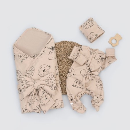 Kinderlitto “Beast Beige”, 4 items, height 50-56 cm