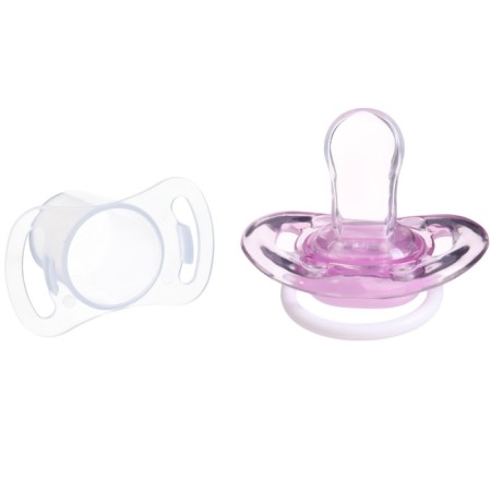 Nipple - orthodontic dummy, silicone, +6 months, with a cap, purple color-9