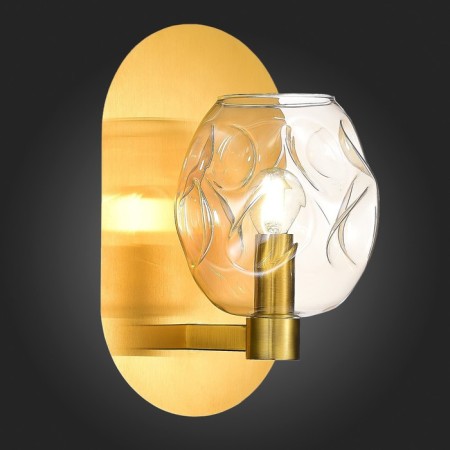 Sconces st. SL1188.301.01. Idesia. 1x40 W, E14, 17x30 cm, brass color-2