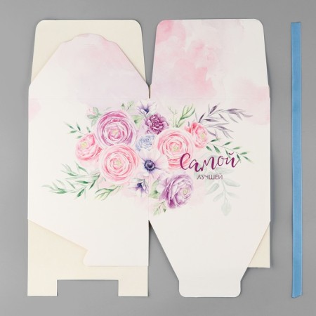 Gift folding box, packaging, “the best”, 18 x 18 x 18 cm-4