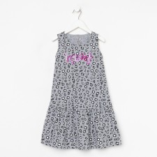 Dress for girls, gray color, height 92 cm