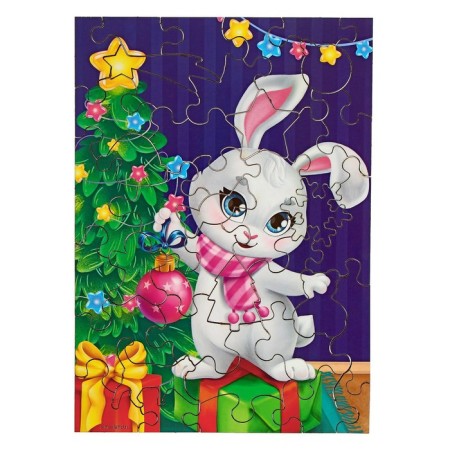 New Year's puzzle Figure "New Year! Congratulations from the hare "-4