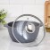 Granite pan, 3 l, glass cover, anti -stick coating, gray color