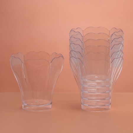The form of plastic disposable for the buffet "forget -me -not", 100 ml, transparent, 25 pcs/unns.-3