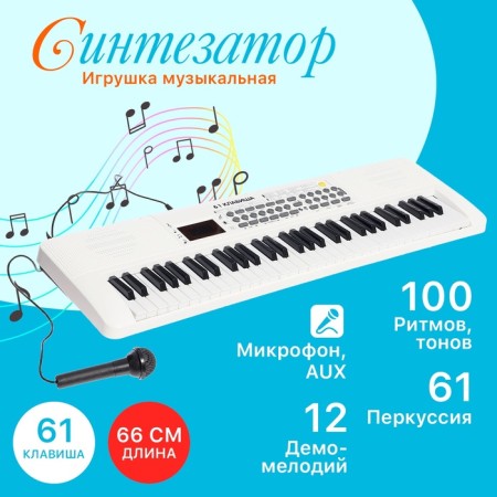 Children's “keyboard player” synthesizer, sound effects, 61 key