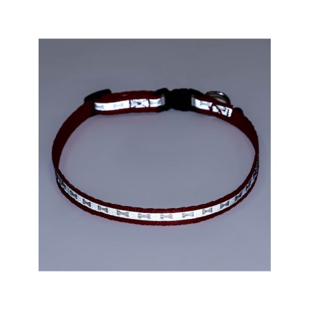 The collar of a reflective with paws 30 x 1 cm, kapron, mix of flowers-11