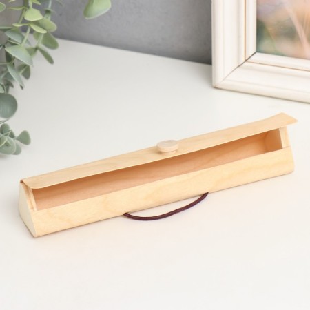 Casket wood under the painting Triangle "Thin sheet" 19x3.4x3.4 cm-2