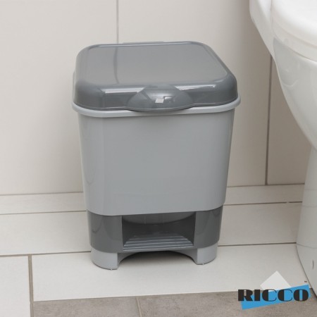 Garbage container with pedal, 8 l, 24 × 25.5 × 29.5 cm, color gray color-5