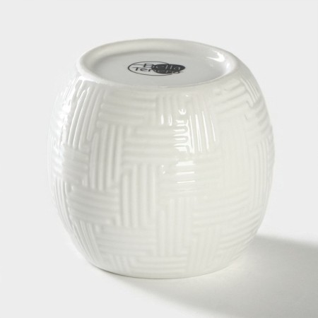 Porcelain sugar tower with a spoon on the Bellatenero bamboo stand, 250 ml, white color-5