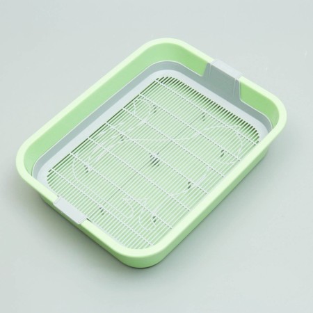 Moore-humu toilet for cats, with a grid, 33.2 x 25.6 x 7.2 cm, green-3