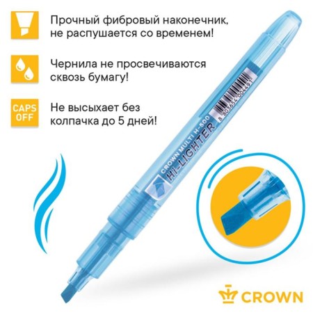 Набор маркеров текстовыделителей 6 цветов, 4.0 мм, Crown-4