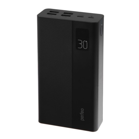 External battery Perfeo Mountains PF_D0161, 30000 mAh, 4 USB, 3A, fast charging, black