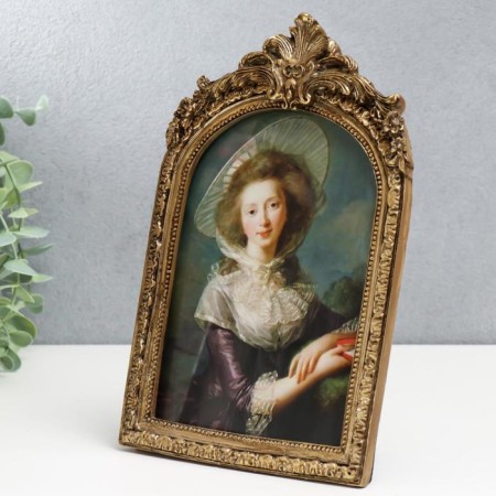 Photo frame Polystone 10x15 cm "Arca" Elevated gold 23x14.5x2 cm-1