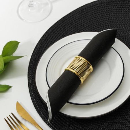 Ring for the napkin "Liszt", 4 × 3.5 cm, gold color-1