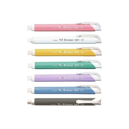 Eraser with Penac Tri Eraser holder, drawn up, white case-5