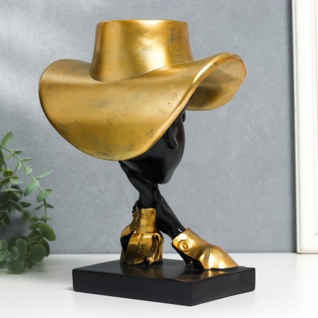 Souvenir Polystone stand "Lady in the hat" 13.5x21x25.5 cm-3