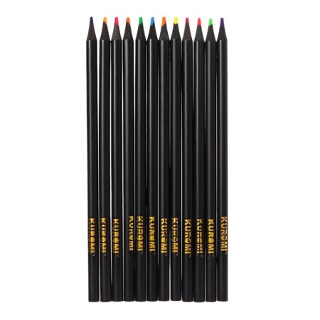 Caucal pencils 12 colors Kuromi, neon, wooden housing, round-1
