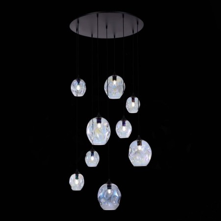 Suspended chandelier ST LUCE. SL1188.403.09. Idesia. 9x40 W, E14/E27, 87x87 cm, black color-1