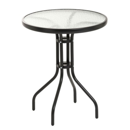 Set of garden furniture: table, 2 stools, black-4
