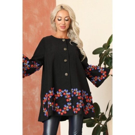 Female coat, size 46, black color-10