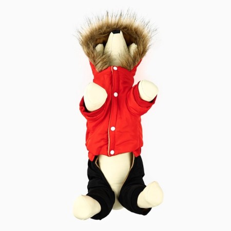 Clothing for dogs. Combineson winter "Warm Winter", Red-Cherry, Size M-3