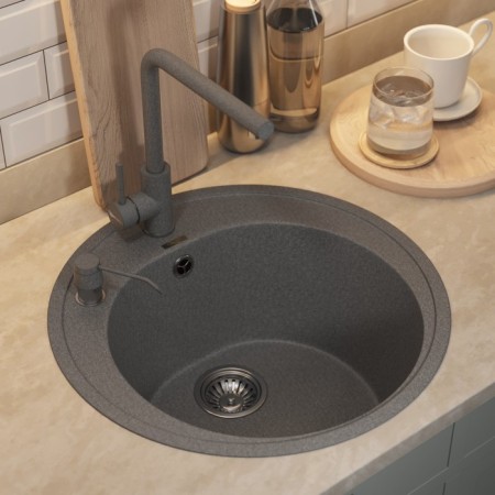 Quartz-quartz kitchen-quartz Uperwood Quartz UPD-01, round, color 03 gray