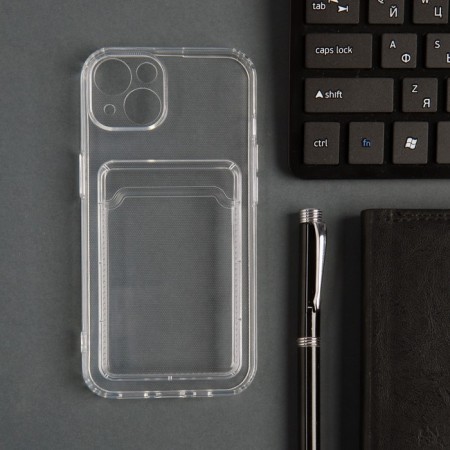 IBOX Crystal case for iPhone 13, with a card compartment, silicone, transparent