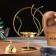 Kurilnitsa for incense powder and cones "tree", golden, 18x17 cm